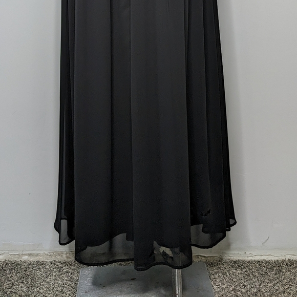 Xscape black tan sequin & chiffon maxi dress gown 14 - Picture 7 of 11